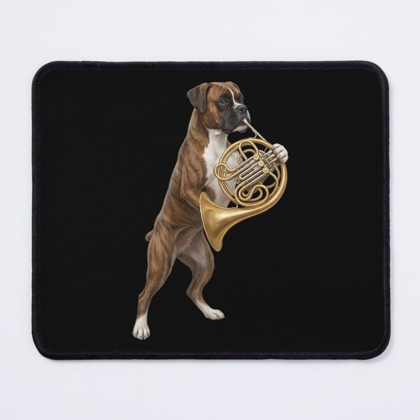Item preview, Boxer Dog Playing French Horn Player Dog Lover designed and sold by DoodleTortle.