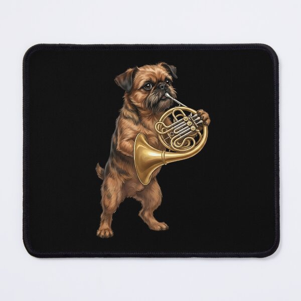 Item preview, Brussels Griffon Playing French Horn Player Dog Lover designed and sold by DoodleTortle.