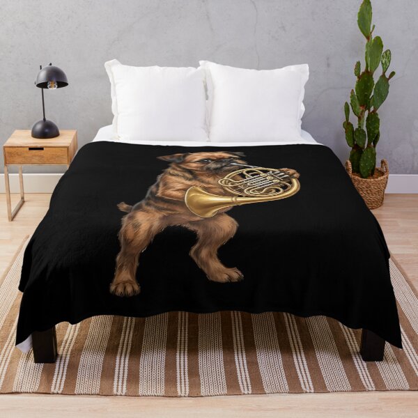 Item preview, Brussels Griffon Playing French Horn Player Dog Lover designed and sold by DoodleTortle.