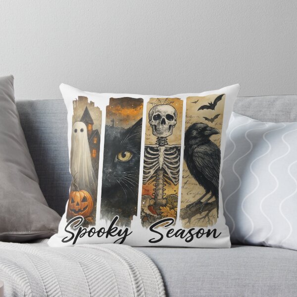 Item preview, Cute Halloween Pumpkin Ghost Cat Skelton Crow Design designed and sold by Gallory Hive.
