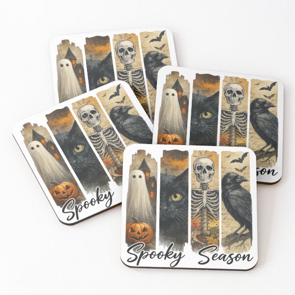 Item preview, Cute Halloween Pumpkin Ghost Cat Skelton Crow Design designed and sold by Gallory Hive.