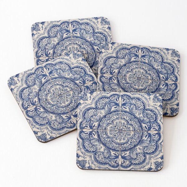 Item preview, Royal Delft Blue Ornament Portuguese Inspired Pattern designed and sold by GrinGalore.