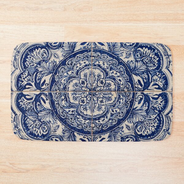 Item preview, Royal Delft Blue Ornament Portuguese Inspired Pattern designed and sold by GrinGalore.