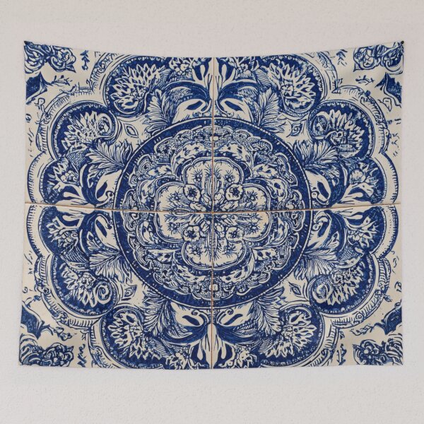 Item preview, Royal Delft Blue Ornament Portuguese Inspired Pattern designed and sold by GrinGalore.