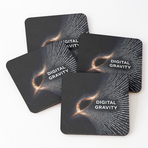 Item preview, Digital Gravity Black Hole Coding Art designed and sold by AbstractAuraArt.