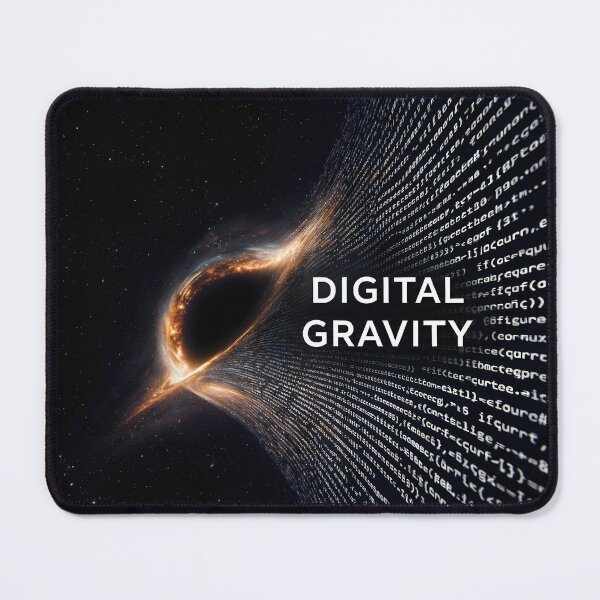 Item preview, Digital Gravity Black Hole Coding Art designed and sold by AbstractAuraArt.