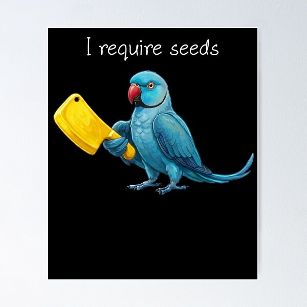 Item preview, Funny Blue Ringneck Parakeet Parrot Require Seeds Bird Lover designed and sold by TerryConnells.