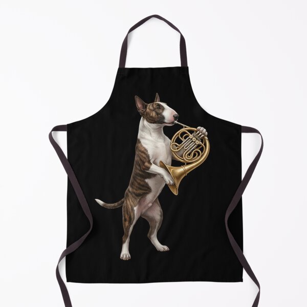 Item preview, Bull Terrier Playing French Horn Player Dog Lover designed and sold by DoodleTortle.