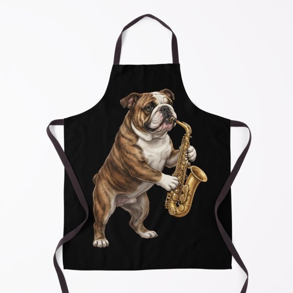 Item preview, Bulldog Playing Saxophone Player Saxophonist Dog Lover designed and sold by DoodleTortle.
