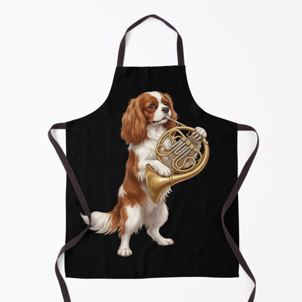Item preview, Cavalier King Charles Spaniel Playing French Horn Player Dog Lover designed and sold by DoodleTortle.