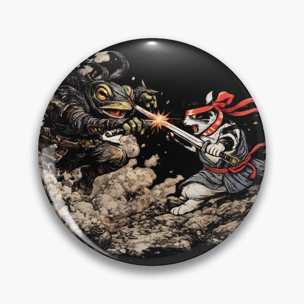 Item preview, Samurai Frog VS Samurai Cat designed and sold by sevenvisuals.