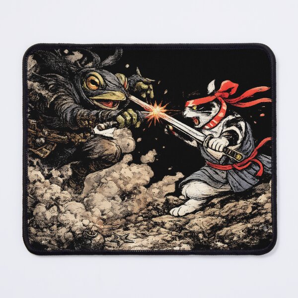 Item preview, Samurai Frog VS Samurai Cat designed and sold by sevenvisuals.