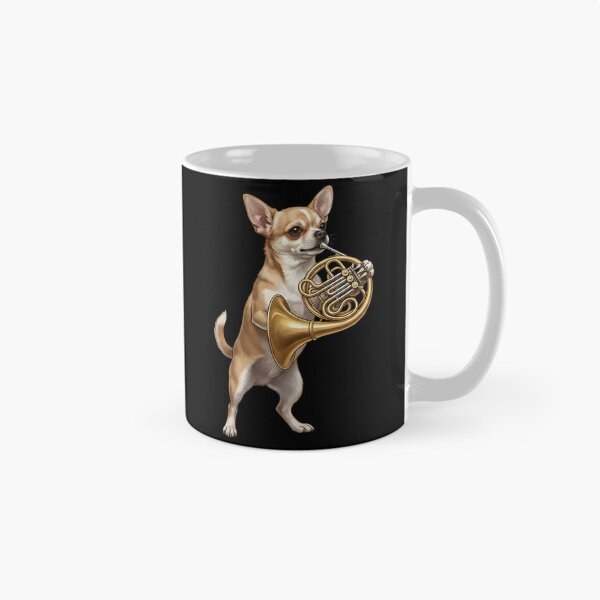 Item preview, Chihuahua Playing French Horn Player Dog Lover designed and sold by DoodleTortle.