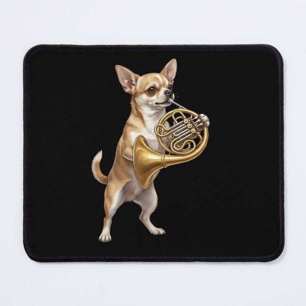 Item preview, Chihuahua Playing French Horn Player Dog Lover designed and sold by DoodleTortle.