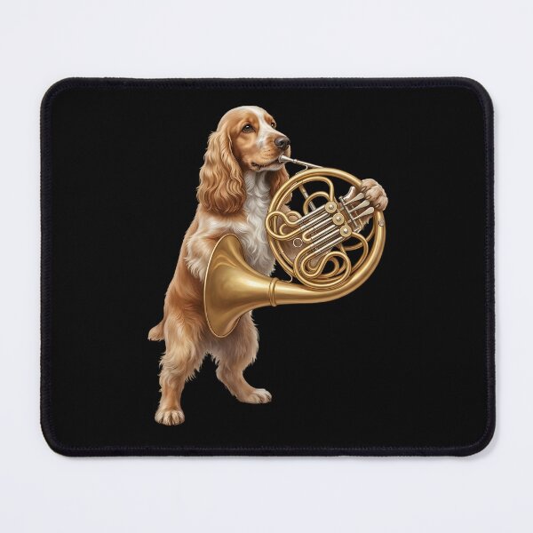 Item preview, Cocker Spaniel Playing French Horn Player Dog Lover designed and sold by DoodleTortle.