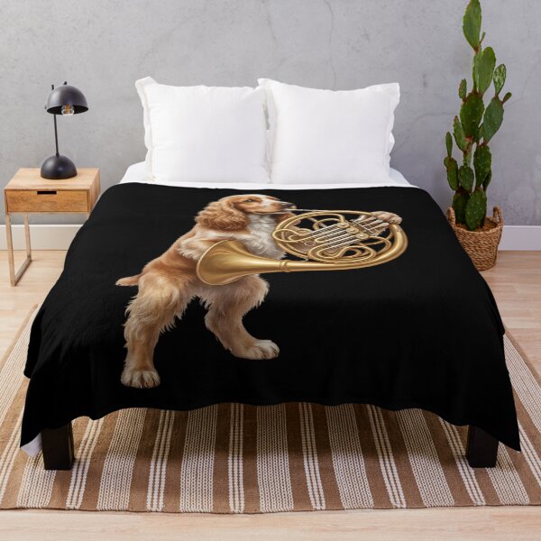 Item preview, Cocker Spaniel Playing French Horn Player Dog Lover designed and sold by DoodleTortle.