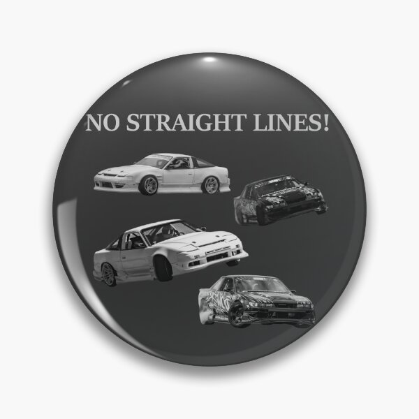Item preview, NO STRAIGHT LINES! 240sx X S13 Drift Car Battle Streetwear - JDM Car Culture Aesthetic White Text designed and sold by Minty-Media.