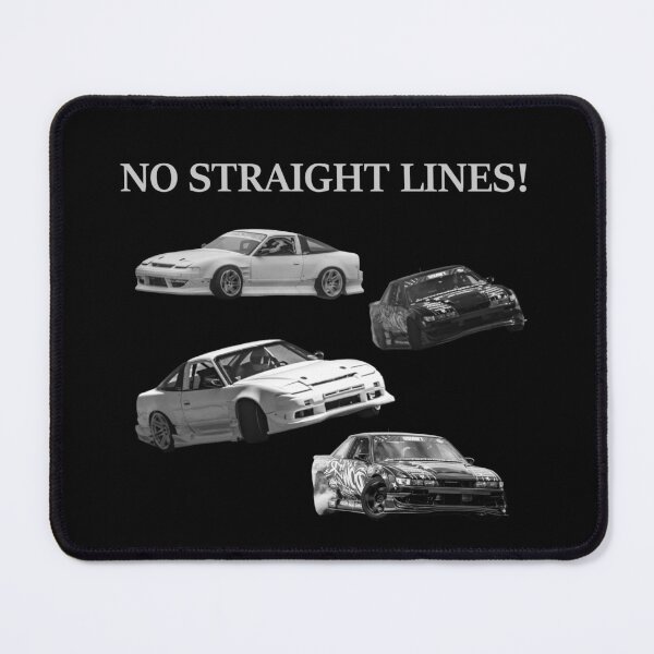 Item preview, NO STRAIGHT LINES! 240sx X S13 Drift Car Battle Streetwear - JDM Car Culture Aesthetic White Text designed and sold by Minty-Media.