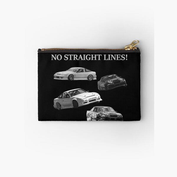 Item preview, NO STRAIGHT LINES! 240sx X S13 Drift Car Battle Streetwear - JDM Car Culture Aesthetic White Text designed and sold by Minty-Media.