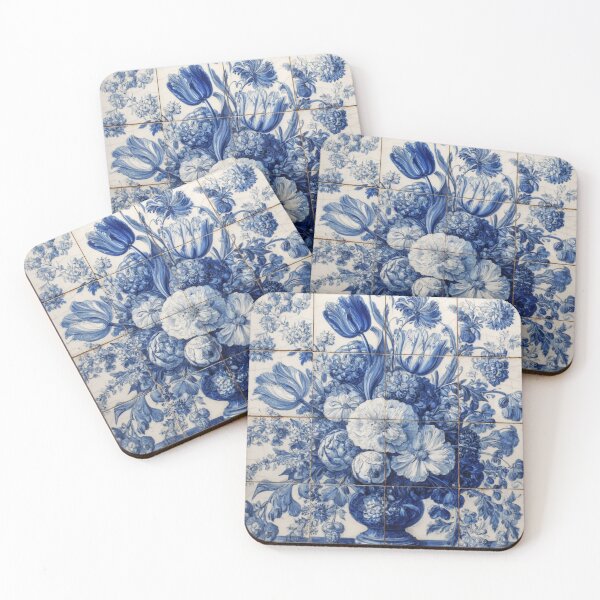Item preview, Dutch Delft Porcelain Flower Bouquet 17th Century Pattern designed and sold by GrinGalore.