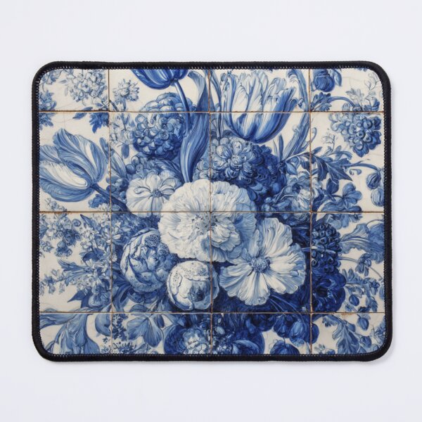 Item preview, Dutch Delft Porcelain Flower Bouquet 17th Century Pattern designed and sold by GrinGalore.