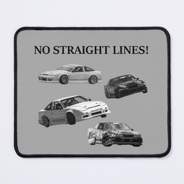 Item preview, NO STRAIGHT LINES 240sx X S13 Drift Car Battle Streetwear - JDM Car Culture Aesthetic Black Text designed and sold by Minty-Media.