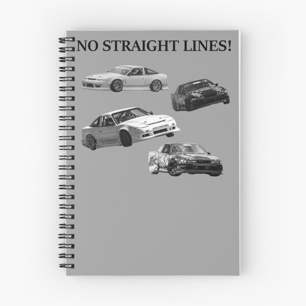 Item preview, NO STRAIGHT LINES 240sx X S13 Drift Car Battle Streetwear - JDM Car Culture Aesthetic Black Text designed and sold by Minty-Media.