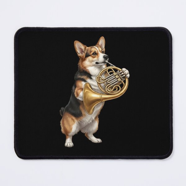 Item preview, Corgi Playing French Horn Player Dog Lover designed and sold by DoodleTortle.