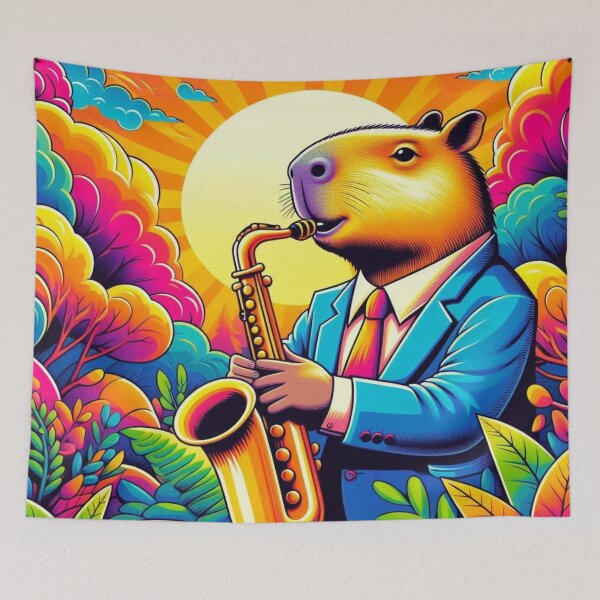Artikelvorschau, Capybara-Saxophon, skurriles Design entworfen und verkauft von Dogandesighn.