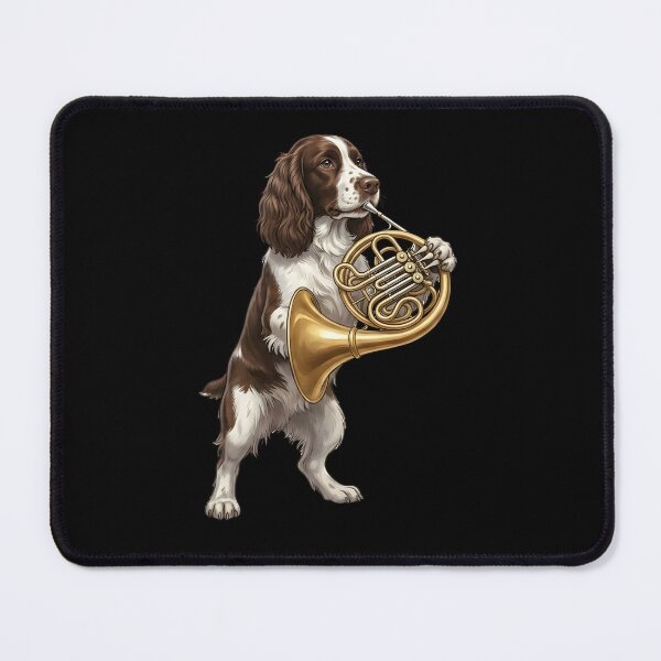 Item preview, English Springer Spaniel Playing French Horn Player Dog Lover designed and sold by DoodleTortle.