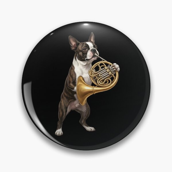 Item preview, French Bulldog Playing French Horn Player Dog Lover designed and sold by DoodleTortle.