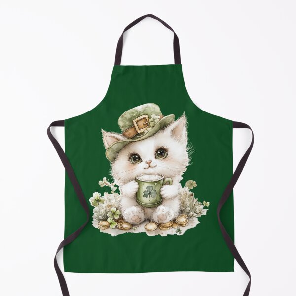 Item preview, Cute Lucky White Cat With Shamrock Mug – St Patrick’s Day Kitty designed and sold by Erika Kaisersot.