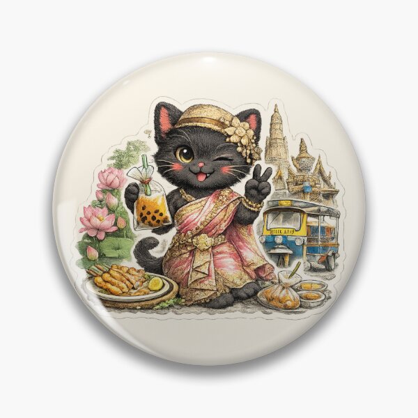 Item preview, Cute Black Cat With Traditional Dress designed and sold by Cat-loveparttime.