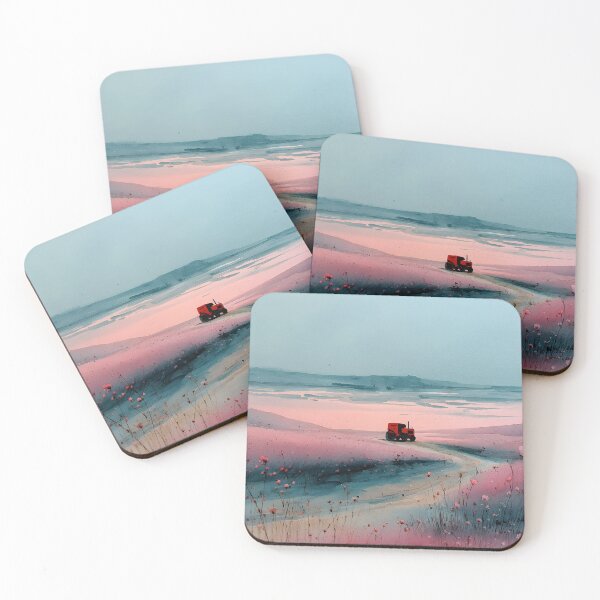 Item preview, Morning Awakening – Orange Tractor in Spring Mist designed and sold by GASCE Studio.