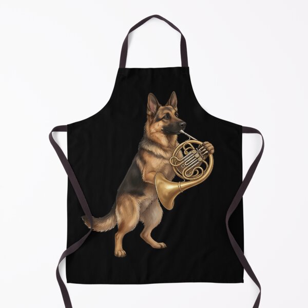 Item preview, German Shepherd Playing French Horn Player Dog Lover designed and sold by DoodleTortle.