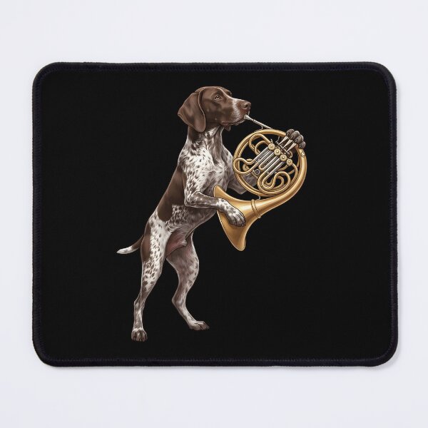 Item preview, German Shorthaired Pointer Playing French Horn Player Dog Lover designed and sold by DoodleTortle.