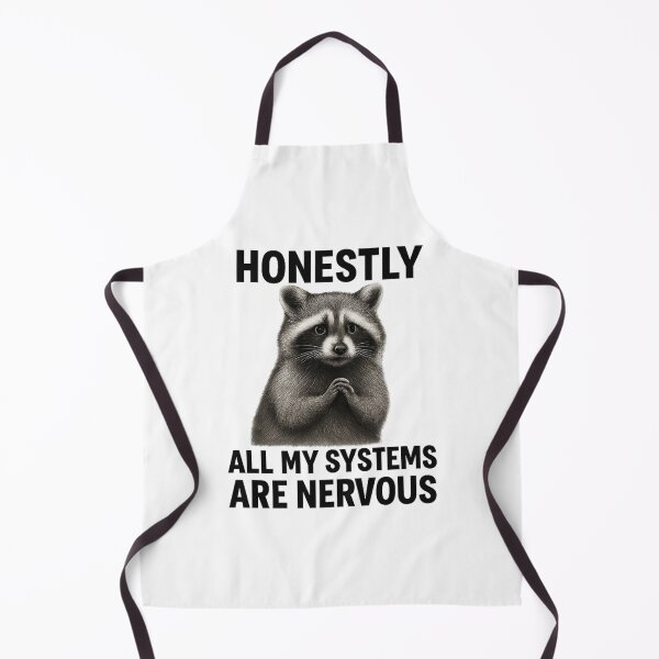 Item preview, Honestly All My Systems Are Nervous Funny Raccoon Meme designed and sold by OwnYourMood.