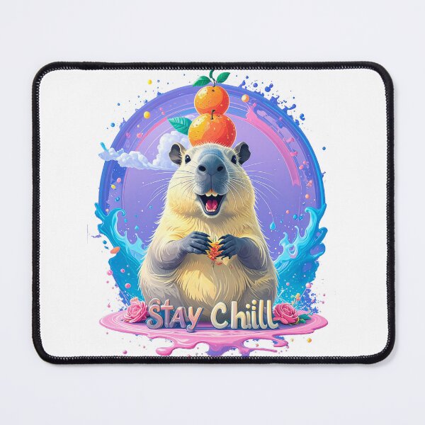 Item preview, Stay Chill Cute Capybara Orange Zen Figure designed and sold by icemanphotos.