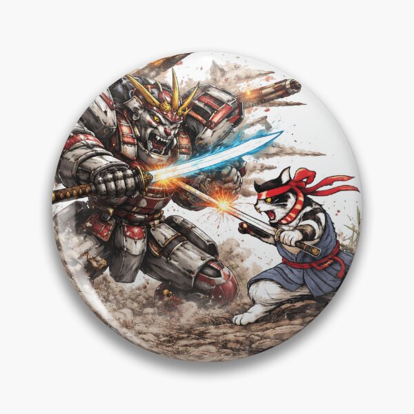 Item preview, Mech Robot VS Samurai Cat designed and sold by sevenvisuals.