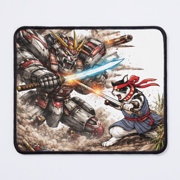 Item preview, Mech Robot VS Samurai Cat designed and sold by sevenvisuals.