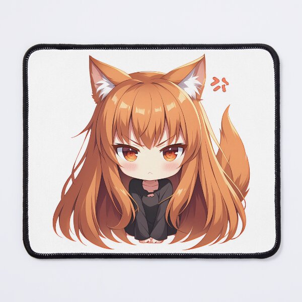 Item preview, Holo Spice And Wolf Chibi Angry Wolf Girl designed and sold by 108Recordings.