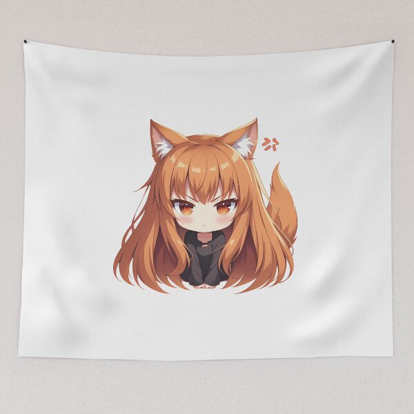 Item preview, Holo Spice And Wolf Chibi Angry Wolf Girl designed and sold by 108Recordings.