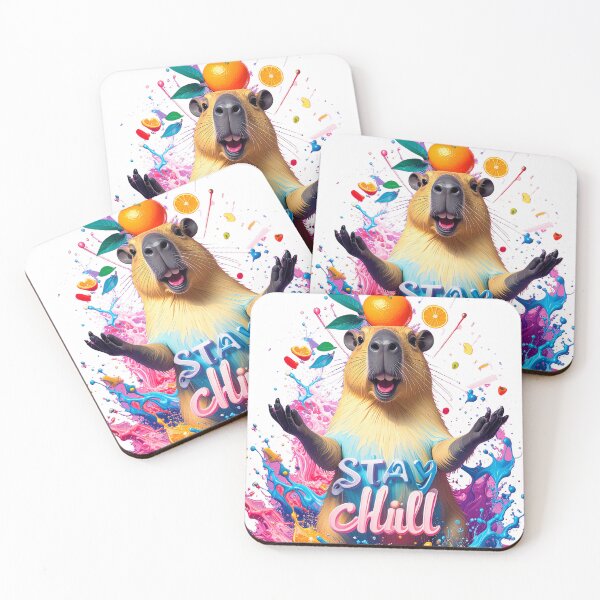 Item preview, Stay Chill Cute Capybara Orange Summer Figure designed and sold by icemanphotos.