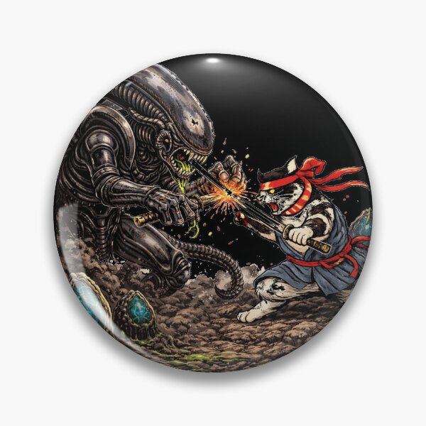 Item preview, Alien vs. Samurai Cat designed and sold by sevenvisuals.