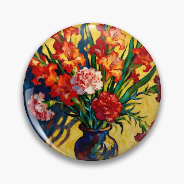 Item preview, Gladioli and Carnations After Van Gogh designed and sold by Vicky Brago-Mitchell®.