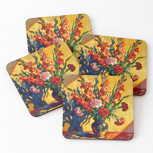 Item preview, Gladioli and Carnations After Van Gogh designed and sold by Vicky Brago-Mitchell®.