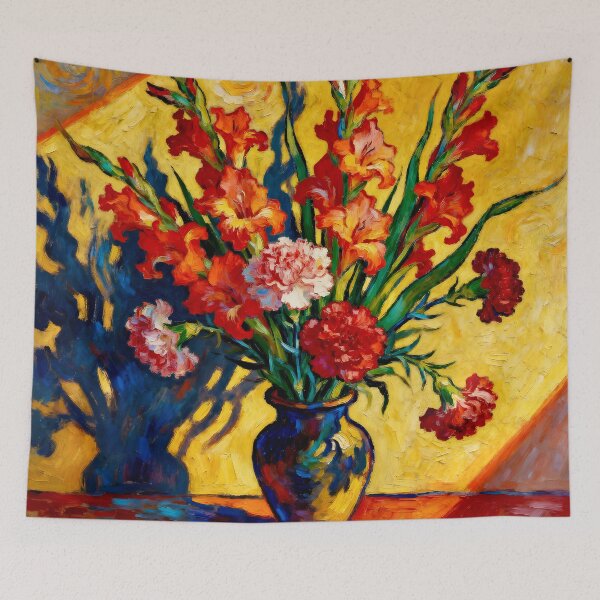 Item preview, Gladioli and Carnations After Van Gogh designed and sold by Vicky Brago-Mitchell®.