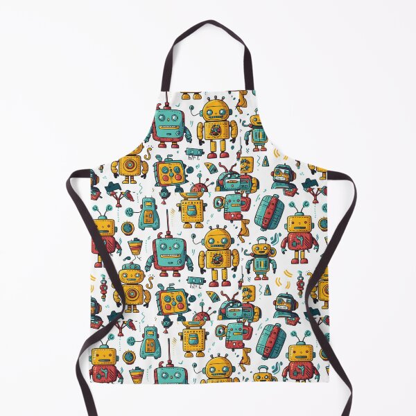 Item preview, Retro Cute Robot Doodle Pattern designed and sold by Paulocdias.