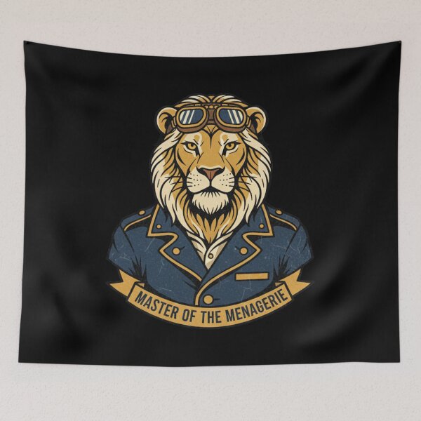 Item preview, Master of the Menagerie Vintage Lion Aviator Zookeeper designed and sold by BlissHalo.