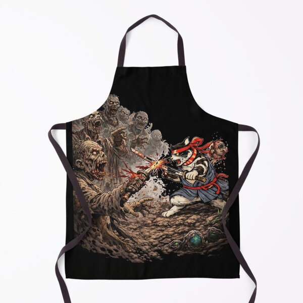 Item preview, Zombies vs. Samurai Cat designed and sold by sevenvisuals.